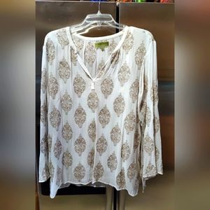 Sigrid Olsen xl size cream blouse